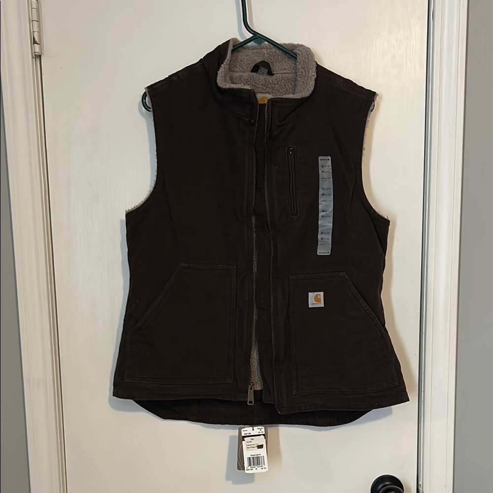 Carhartt Brown Fleece-Lined Vest